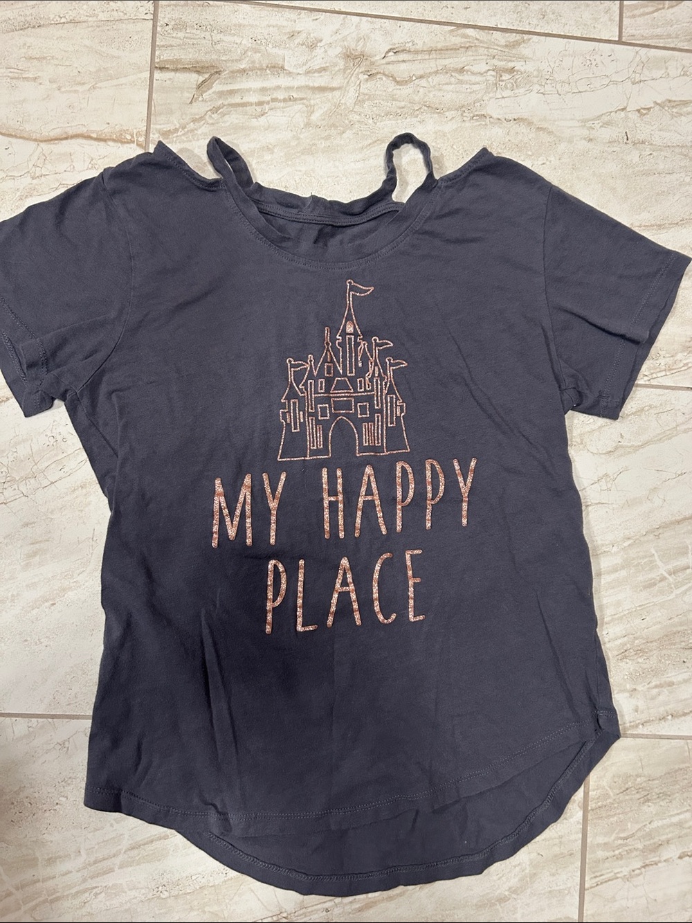 Disney World glitter "My Happy Place" Castle tee